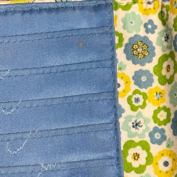 Vera Bradley Blue and Green Floral Tri fold Wallet with Magnetic Closure - Picture 6 of 6